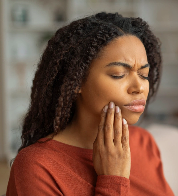 Woman experiencing toothache